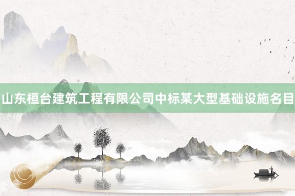 山东桓台建筑工程有限公司中标某大型基础设施名目