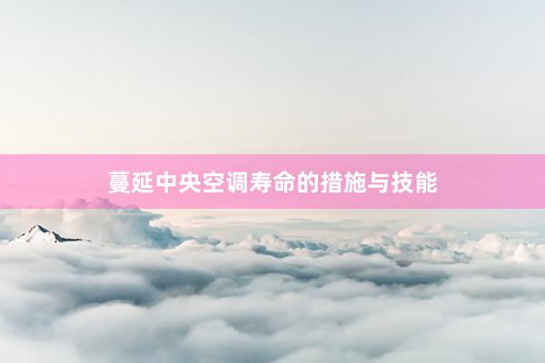 蔓延中央空调寿命的措施与技能