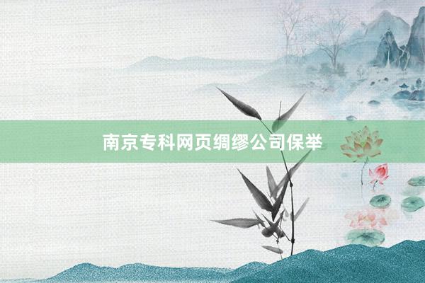 南京专科网页绸缪公司保举