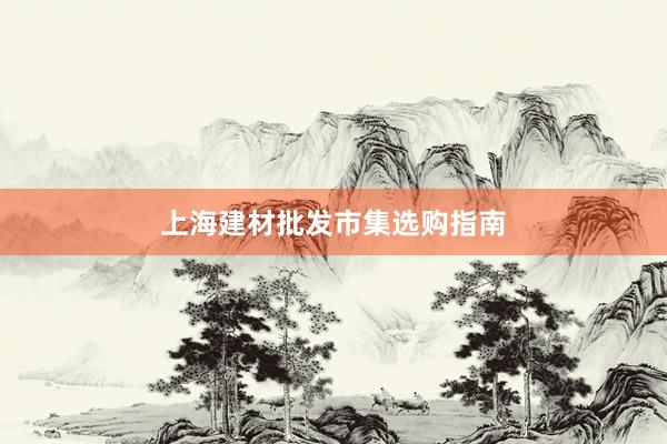 上海建材批发市集选购指南