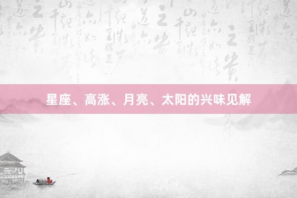 星座、高涨、月亮、太阳的兴味见解